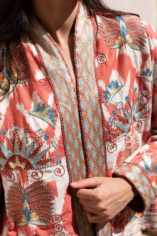Kamila - Hand-Embroidered Ikat Jacket