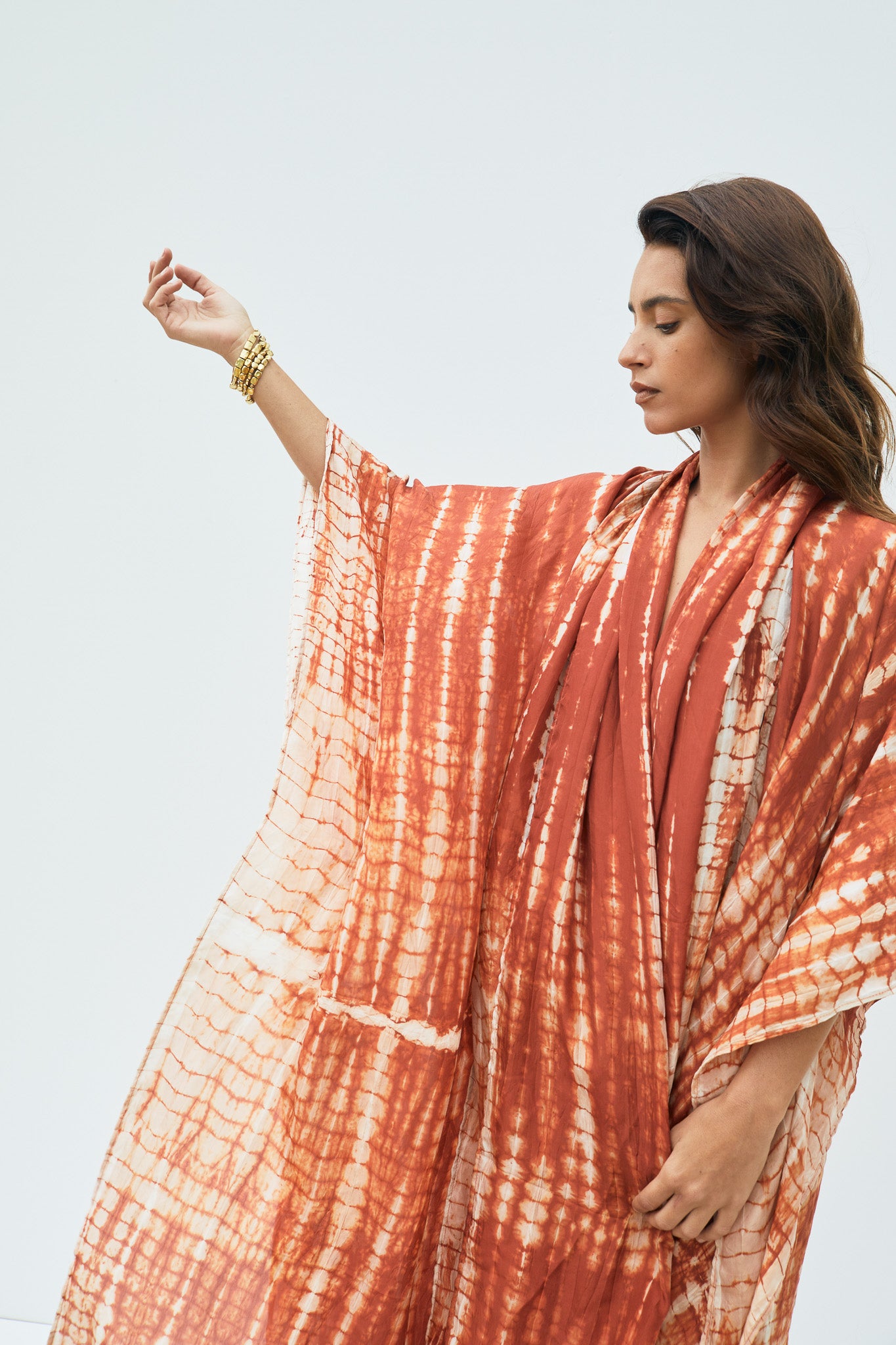 TerraCotta - Tie & Dye Silk Kimono