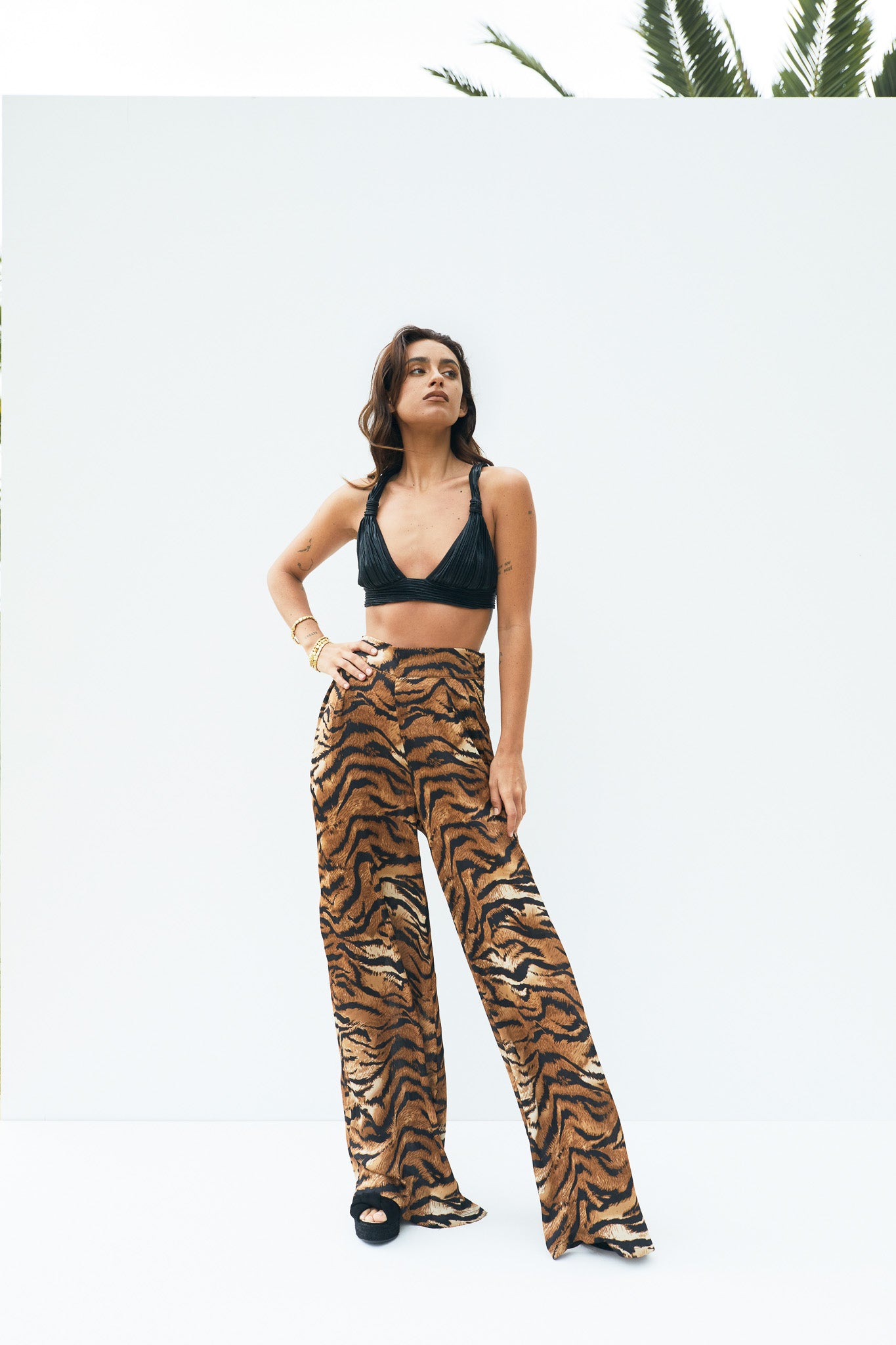 Tiger Print Pants Fur Animal Stripes Elegant Wide Leg Pants Female Oversize  Street Wear Graphic Straight Trousers - AliExpress