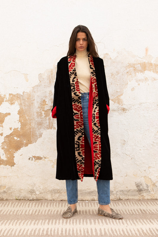 Sunat- Silk Velvet & Ikat Coat